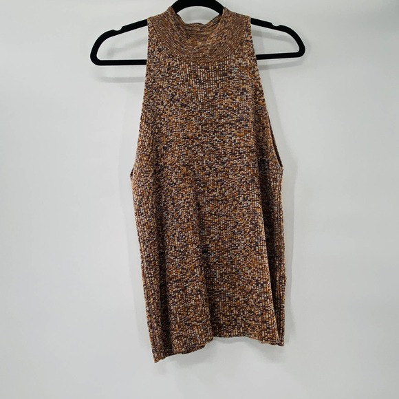 Madewell Pecan Marled Mockneck Sweater Tank Brown Warm Tones Size XL 16/18 - Picture 9 of 13